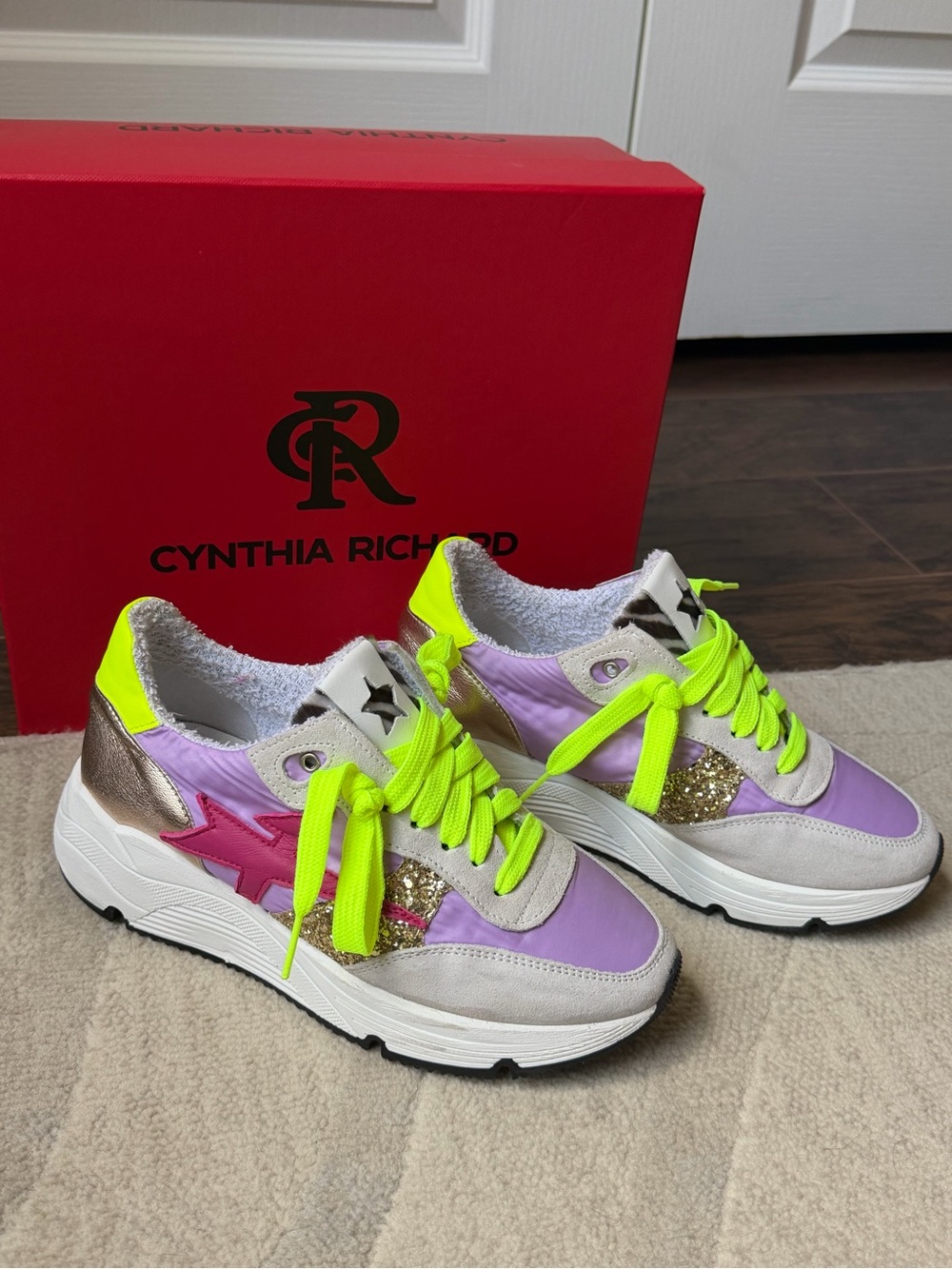 Cynthia Richard Tennis shoes Zebra Sparkle Made in Italy